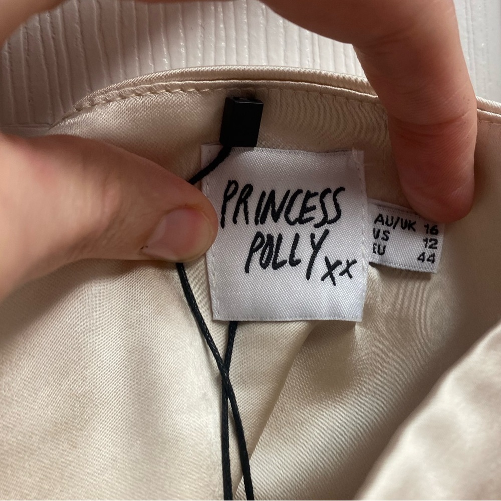 NWT Princess Polly Huxley Set Satin Top Champagne Size 12 - Picture 5 of 7